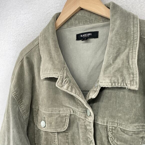 BLACK LABEL C'EST TOI Jacket Womens L Corduroy Trucker Button Front Stretch Gray - Picture 4 of 14